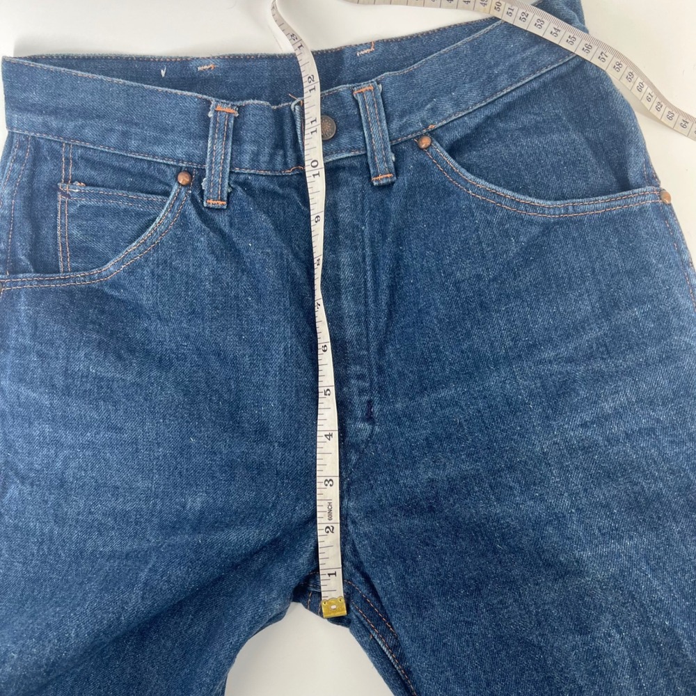 Vintage Big Yank High Waisted Flare Leg Jeans Dark Wash Denim 26x29.5in Western - Picture 12 of 12